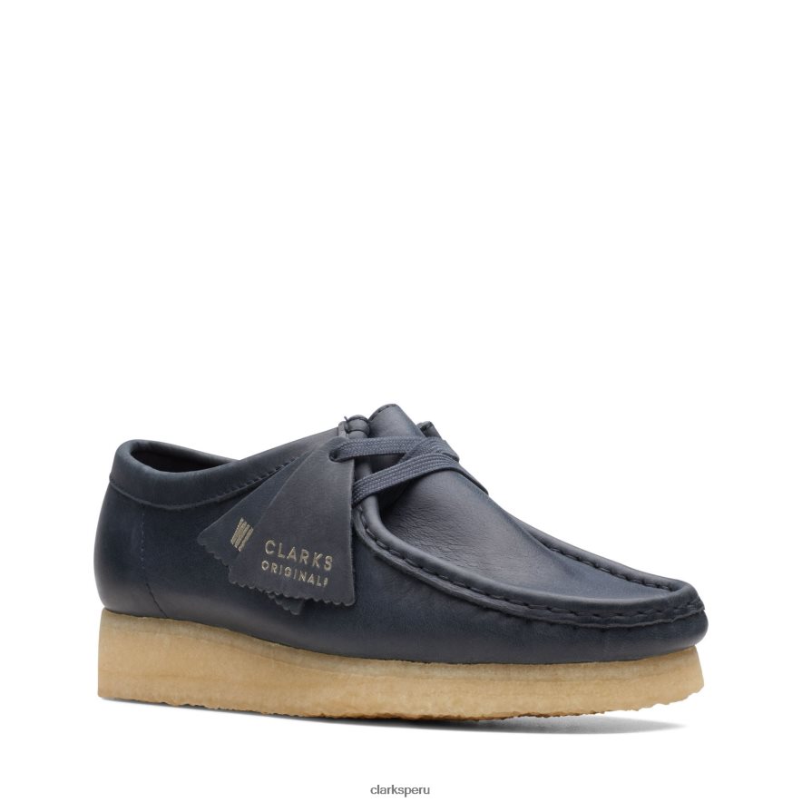 clarks de cuero azul marino wallabee mujer Clarks 40N4LX3094 cuero azul marino