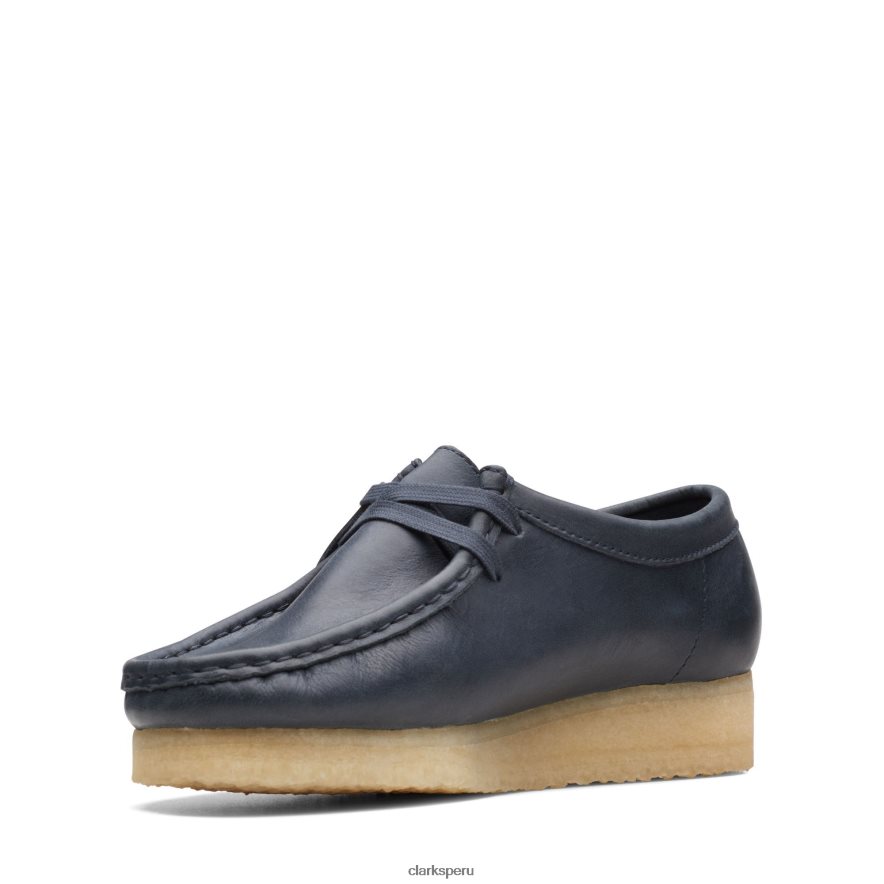clarks de cuero azul marino wallabee mujer Clarks 40N4LX3094 cuero azul marino