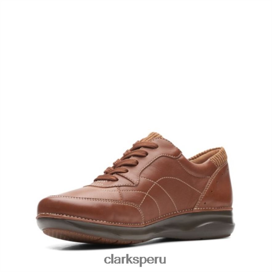 clarks appley tie cuero tostado oscuro cuero tostado oscuro mujer Clarks 40N4LX6490 cuero bronceado oscuro
