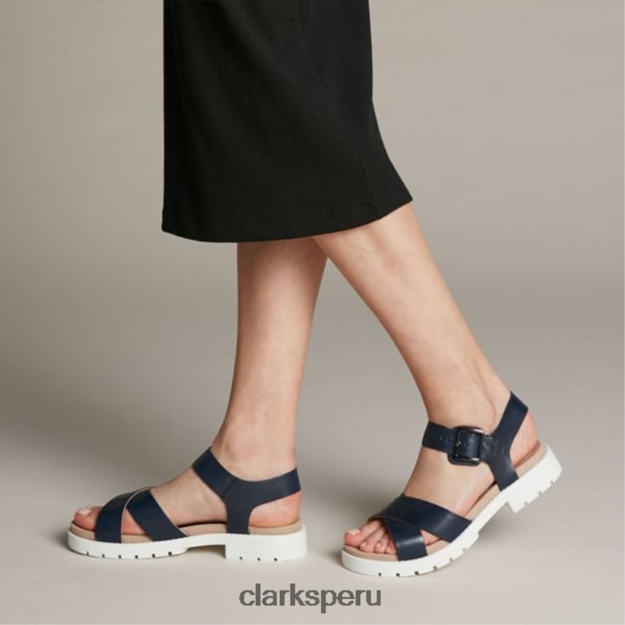 correa orinoco cuero azul marino clarks cuero azul marino mujer Clarks 40N4LX5223 cuero azul marino