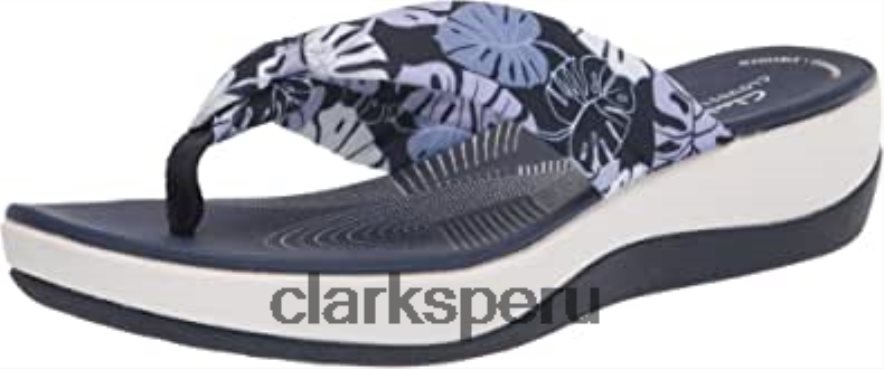 Chanclas clarks arla glison azul floral textil mujer Clarks 40N4LX1448 textil floral azul