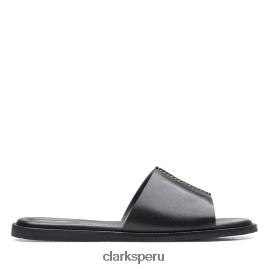 Mule karsea de cuero negro clarks cuero negro mujer Clarks 40N4LX6385 cuero negro