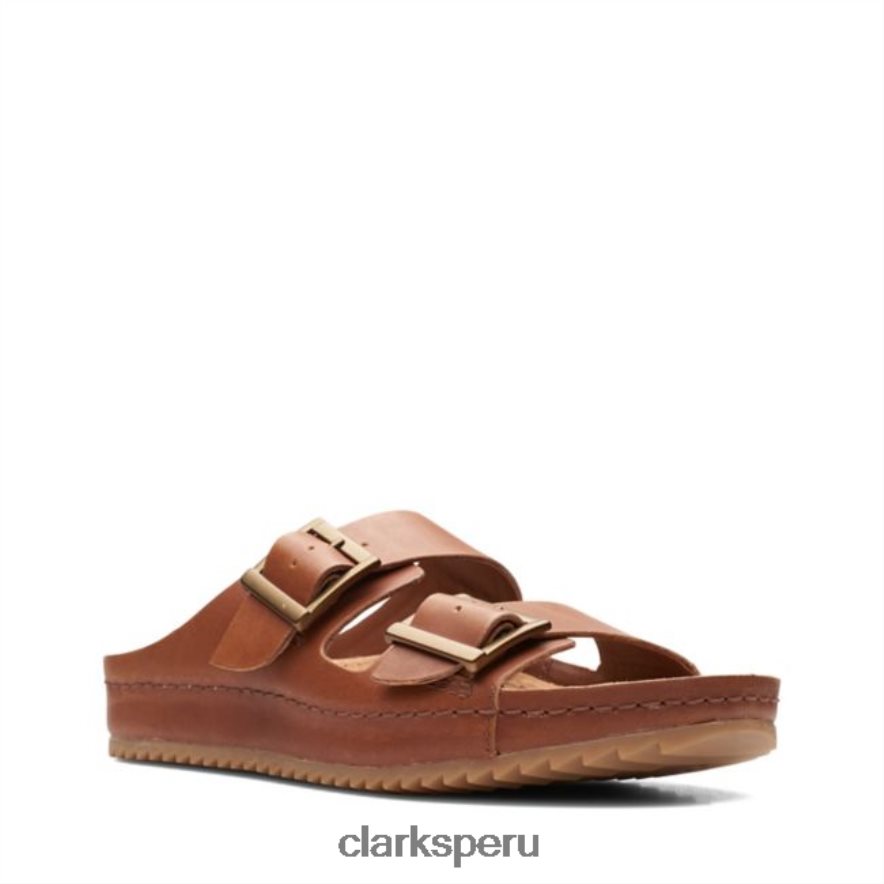 brookleigh sun cuero tostado oscuro clarks cuero tostado oscuro mujer Clarks 40N4LX6031 cuero bronceado oscuro