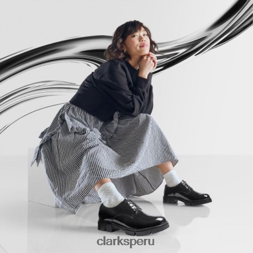 charol negro clarks teala lace charol negro mujer Clarks 40N4LX5120 charol negro