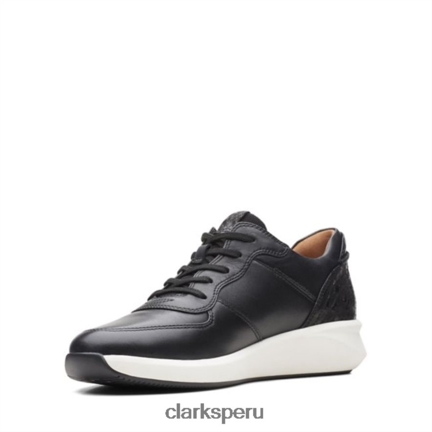 clarks cuero combinado negro un rio sprint cuero combinado negro mujer Clarks 40N4LX6481 cuero combinado negro