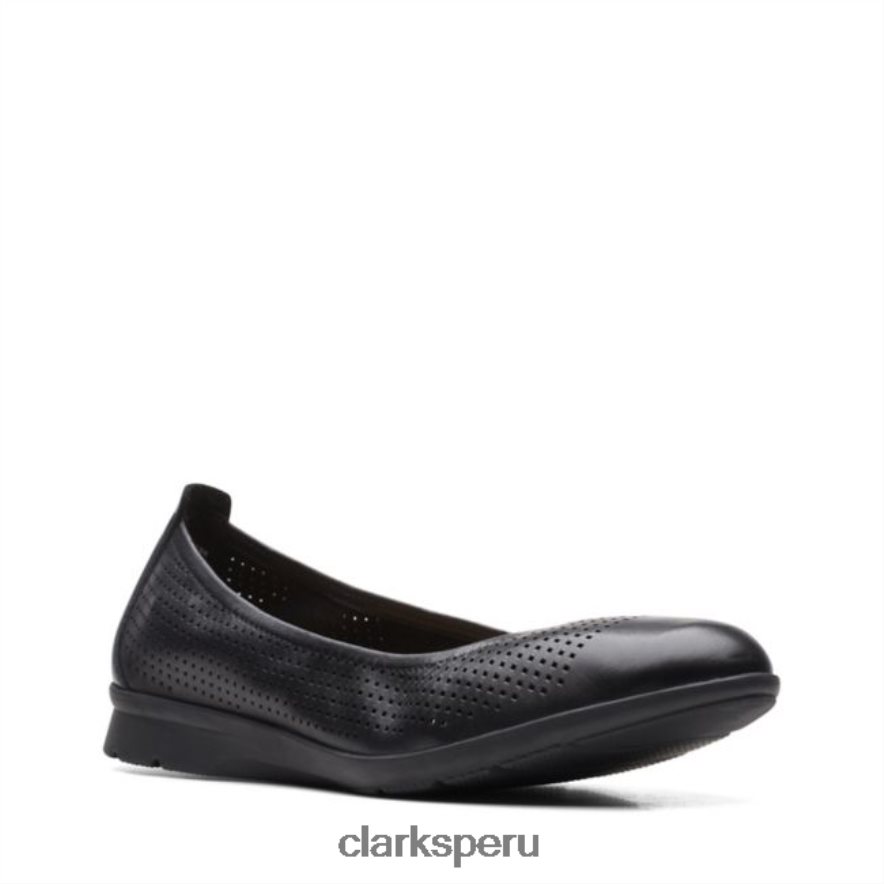 clarks cuero negro jenette facilidad cuero negro mujer Clarks 40N4LX6329 cuero negro