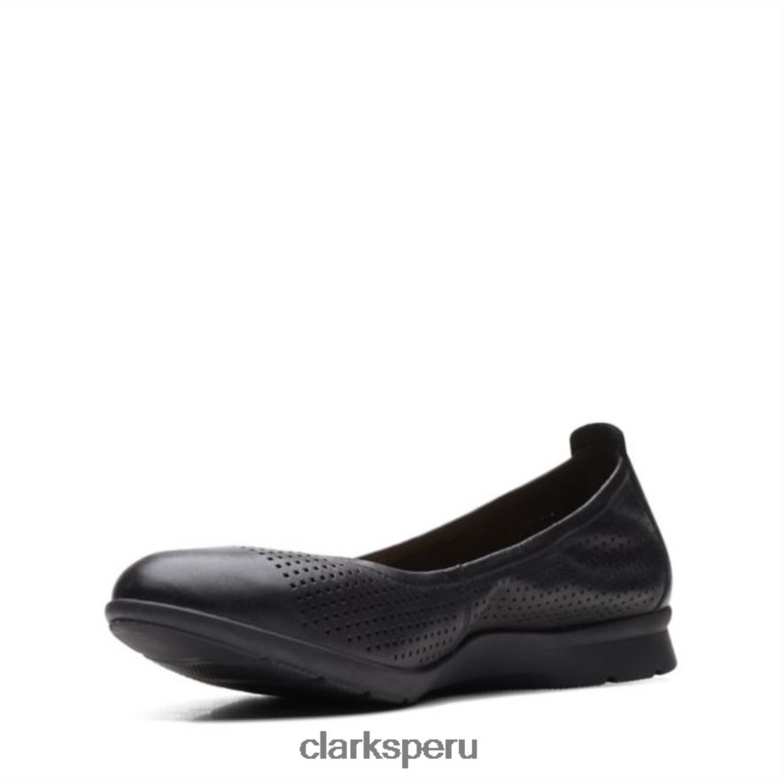 clarks cuero negro jenette facilidad cuero negro mujer Clarks 40N4LX6329 cuero negro