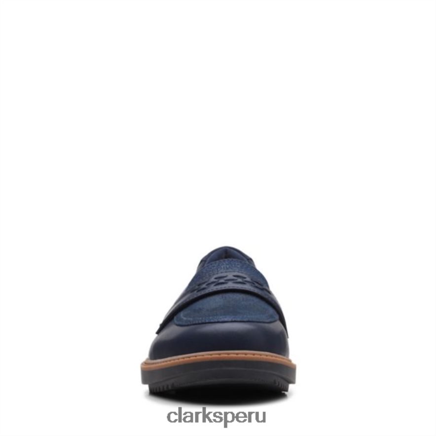 clarks raisie jump cuero azul marino cuero azul marino mujer Clarks 40N4LX6282 cuero azul marino