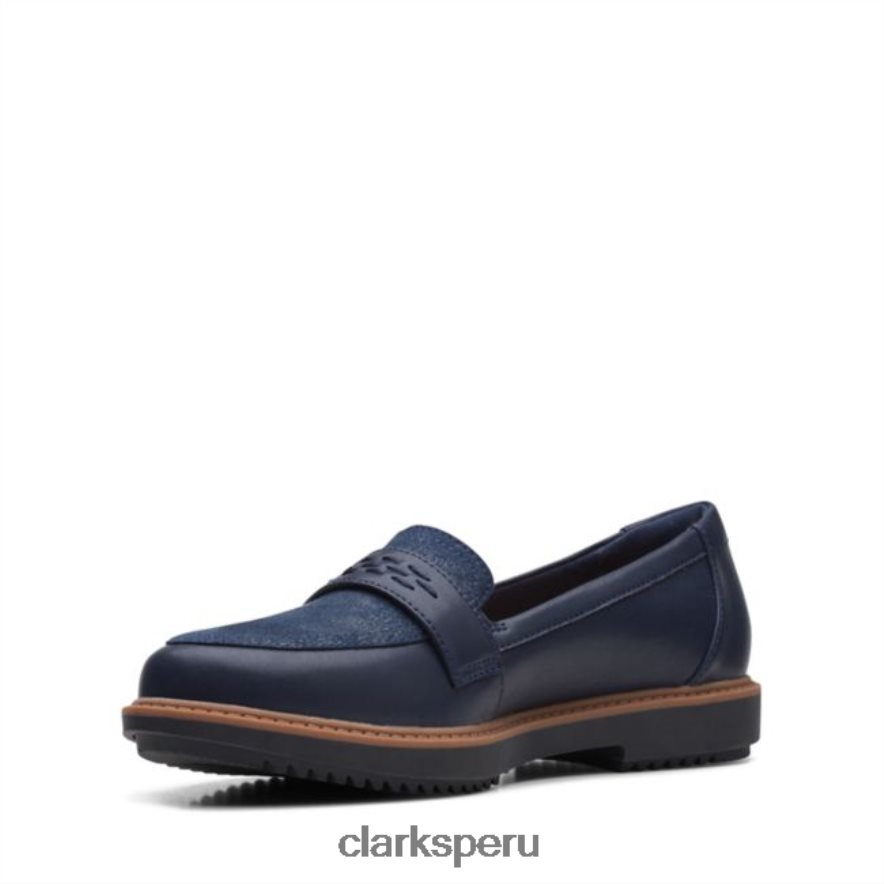 clarks raisie jump cuero azul marino cuero azul marino mujer Clarks 40N4LX6282 cuero azul marino