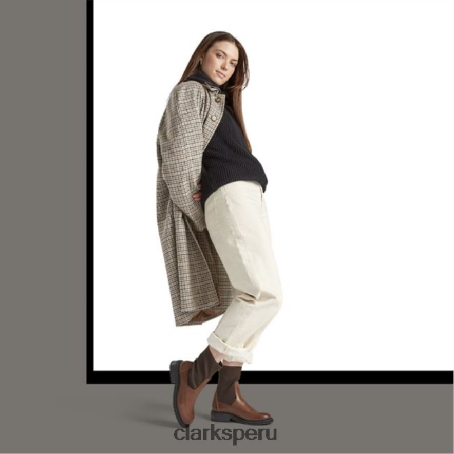 clarks tilham knit cuero tostado oscuro cuero tostado oscuro mujer Clarks 40N4LX5306 cuero bronceado oscuro