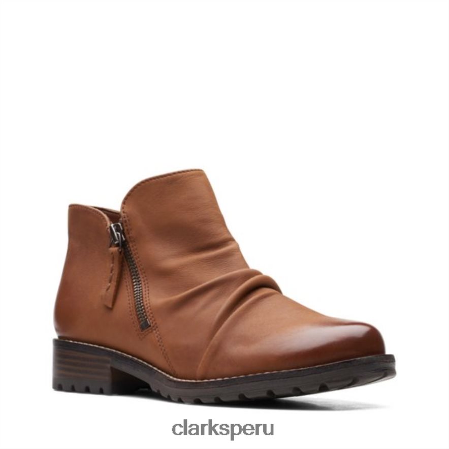clarkwell zip cuero tostado oscuro clarks de cuero tostado oscuro mujer Clarks 40N4LX6142 cuero bronceado oscuro