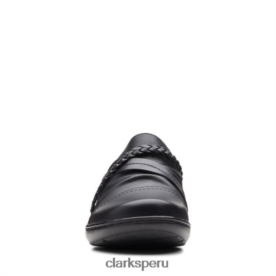 cora trenza zapato cuero negro clarks de cuero negro mujer Clarks 40N4LX6286 cuero negro