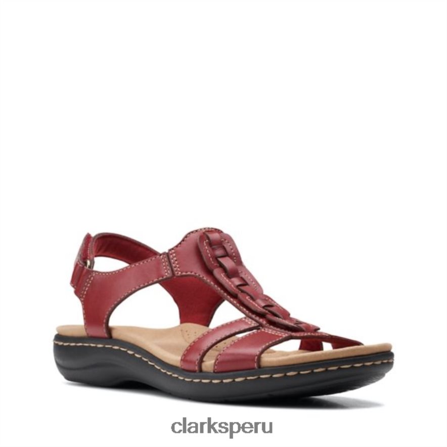 cuero rojo clarks laurieann kay cuero rojo mujer Clarks 40N4LX6307 cuero rojo