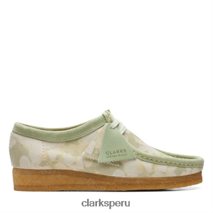 verde floral clarks wallabee verde floral mujer Clarks 40N4LX6299 flores verdes
