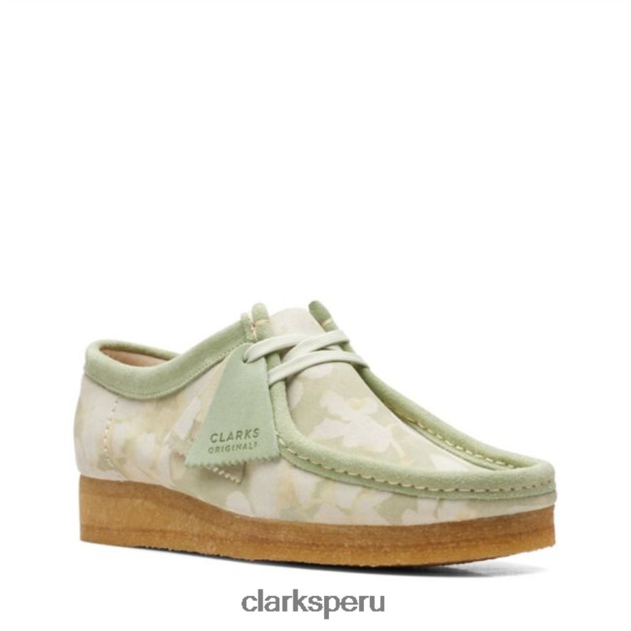 verde floral clarks wallabee verde floral mujer Clarks 40N4LX6299 flores verdes