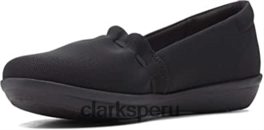 Mocasín Ayla Shine para mujer plano negro textil clarks mujer Clarks 40N4LX230