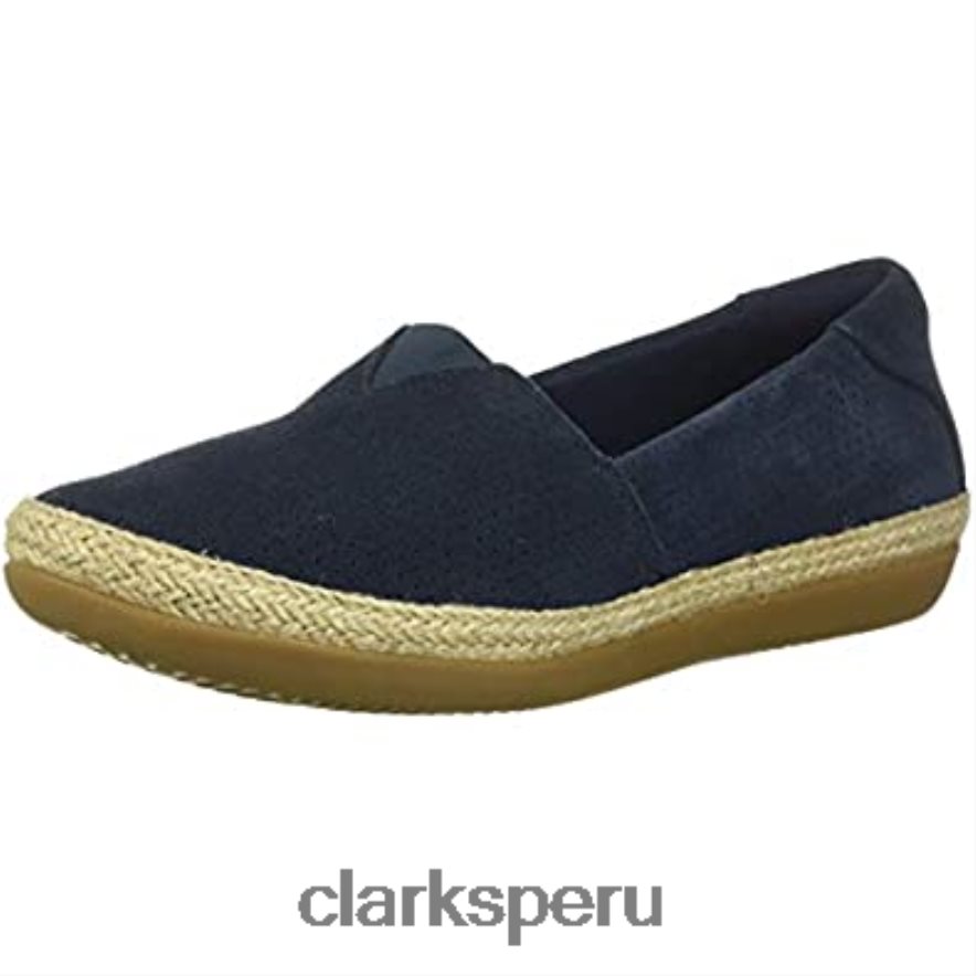 Mocasín Clarks Danelly Sky de ante azul marino para mujer mujer Clarks 40N4LX1930 gamuza azul marino