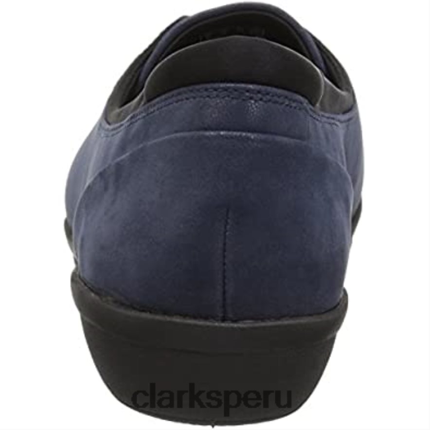 Mocasín clarks ayla band de nobuk sintético azul marino para mujer mujer Clarks 40N4LX1600 nubuck sintético azul marino