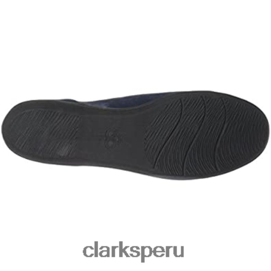 Mocasín clarks ayla band de nobuk sintético azul marino para mujer mujer Clarks 40N4LX1600 nubuck sintético azul marino