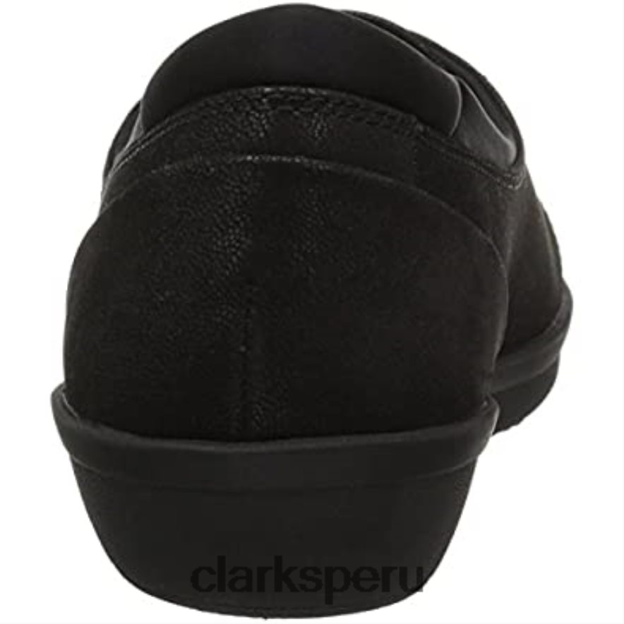Mocasín clarks ayla band de nobuk sintético negro para mujer mujer Clarks 40N4LX1816 nubuck sintético negro
