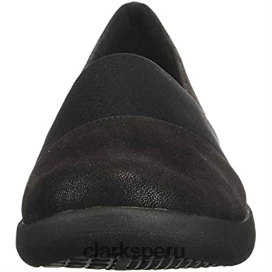 Mocasín clarks sillian 20 moon sintético negro para mujer mujer Clarks 40N4LX2769