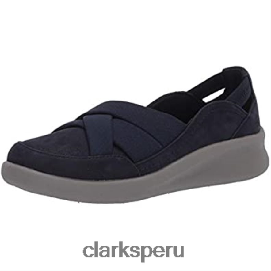 Mocasín clarks sillian 20 star azul marino sintético mujer Clarks 40N4LX840 azul marino sintético