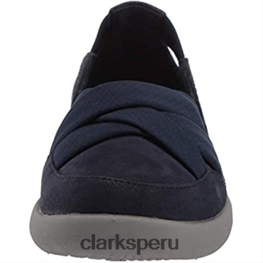 Mocasín clarks sillian 20 star azul marino sintético mujer Clarks 40N4LX840 azul marino sintético