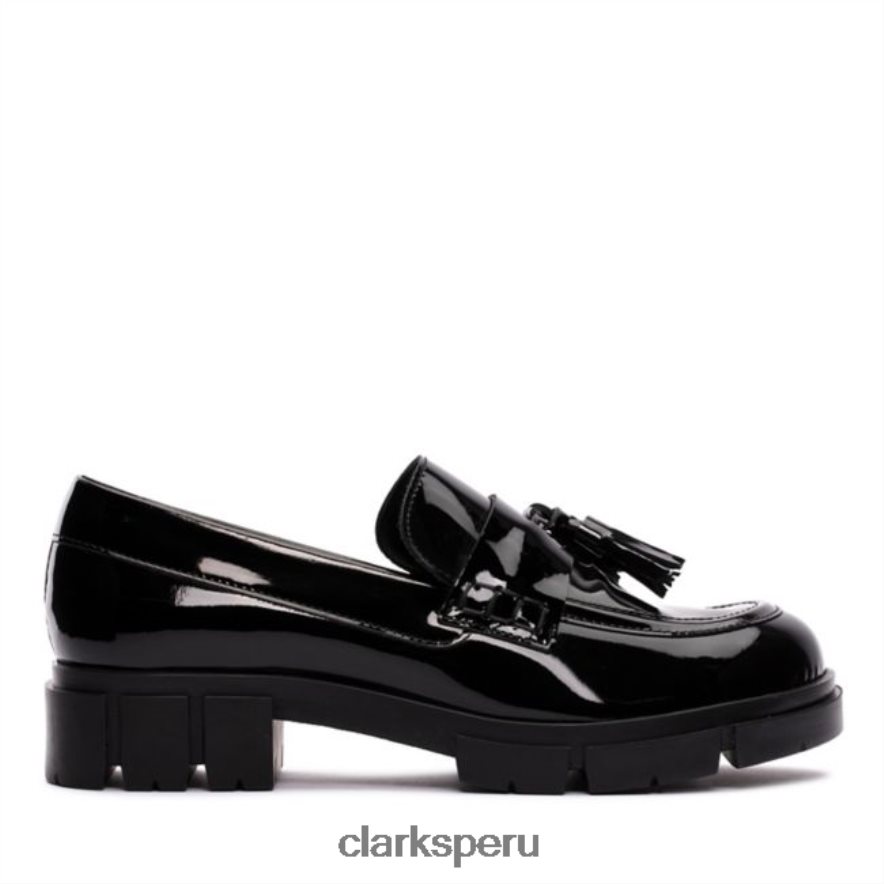 Mocasín clarks teala charol negro charol negro mujer Clarks 40N4LX5144 charol negro