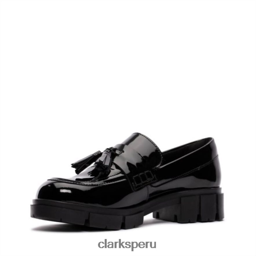Mocasín clarks teala charol negro charol negro mujer Clarks 40N4LX5144 charol negro