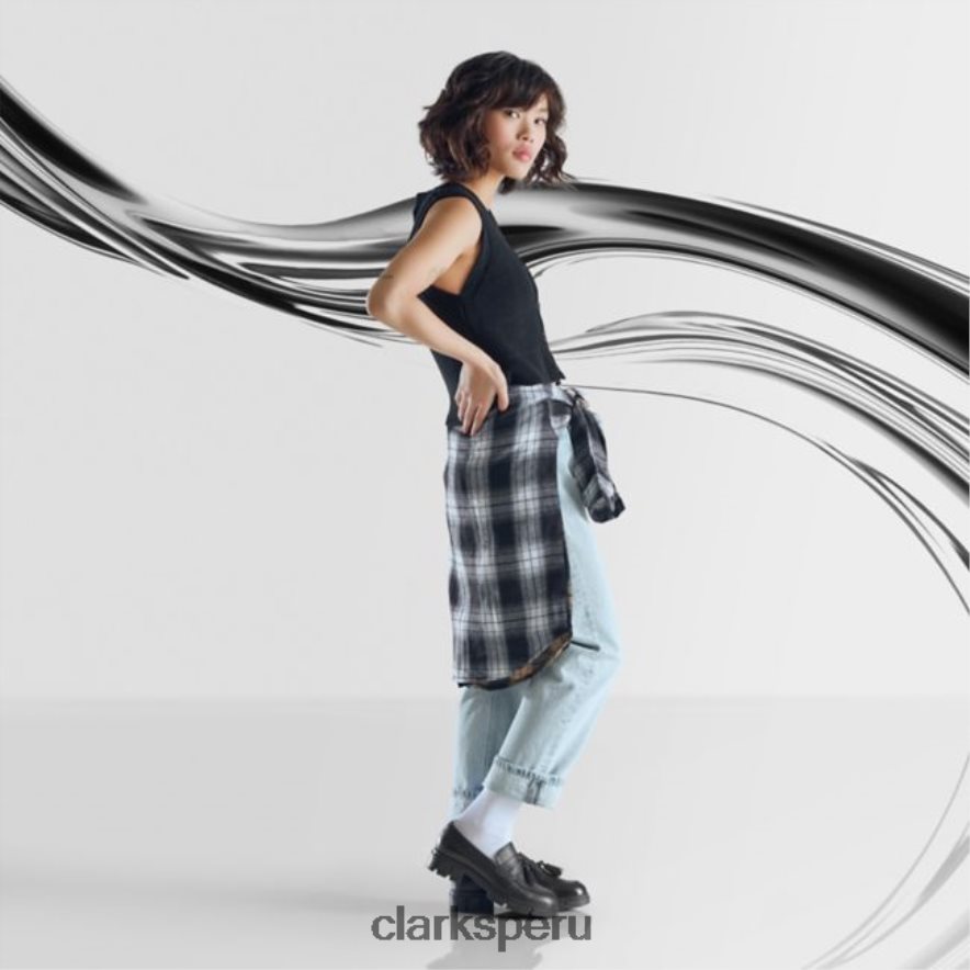 Mocasín clarks teala de cuero negro cuero negro mujer Clarks 40N4LX5073 cuero negro