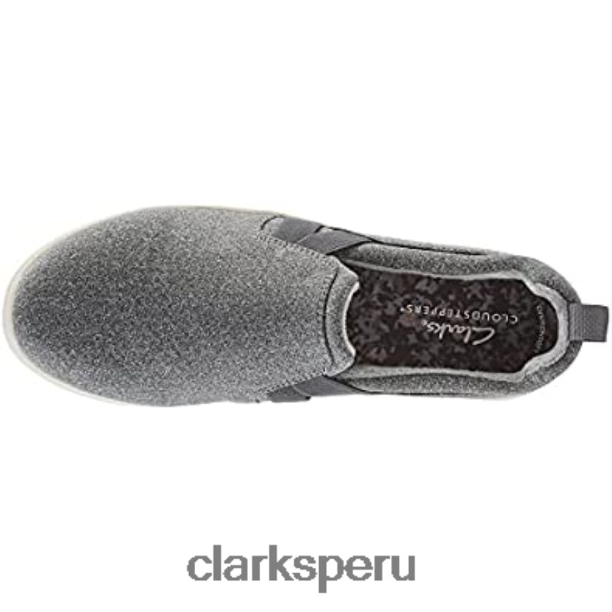 Mocasín plano Clarks Breeze Bali de textil gris oscuro para mujer mujer Clarks 40N4LX2744