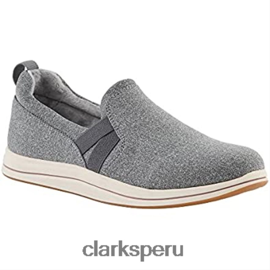 Mocasín plano Clarks Breeze Bali de textil gris oscuro para mujer mujer Clarks 40N4LX2744
