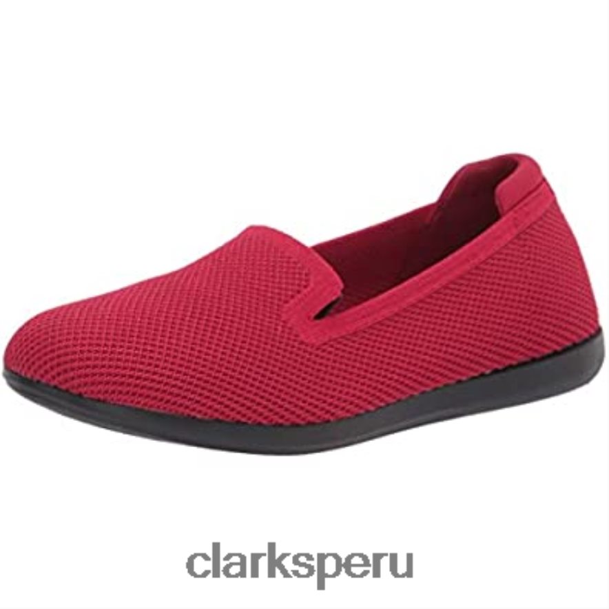 Mocasines Clarks Carly Dream de punto rojo para mujer mujer Clarks 40N4LX1115 punto rojo