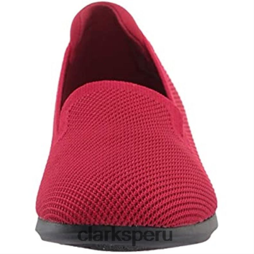 Mocasines Clarks Carly Dream de punto rojo para mujer mujer Clarks 40N4LX1115 punto rojo