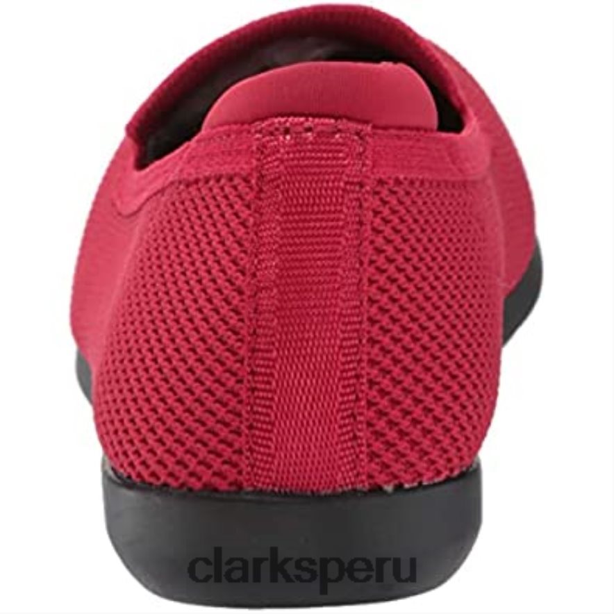 Mocasines Clarks Carly Dream de punto rojo para mujer mujer Clarks 40N4LX1115 punto rojo