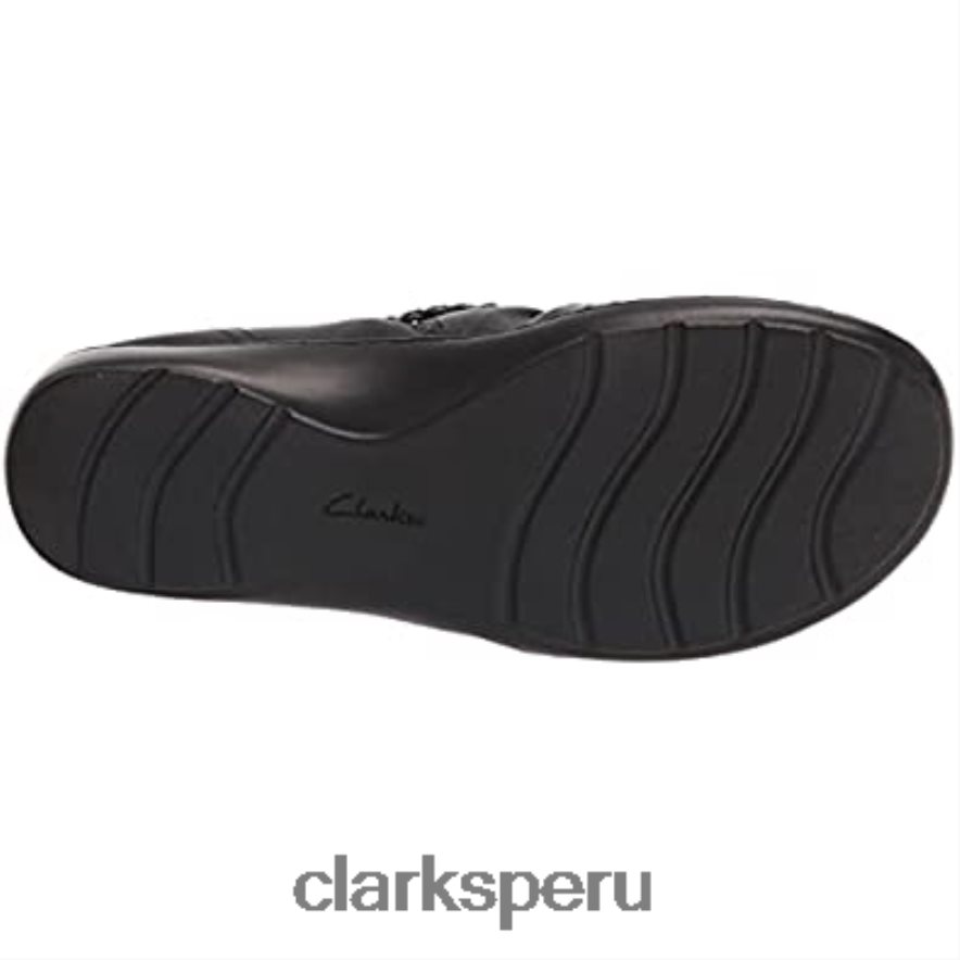 Mocasines Clarks Cora Braidshoe de piel negra para mujer mujer Clarks 40N4LX803 cuero negro