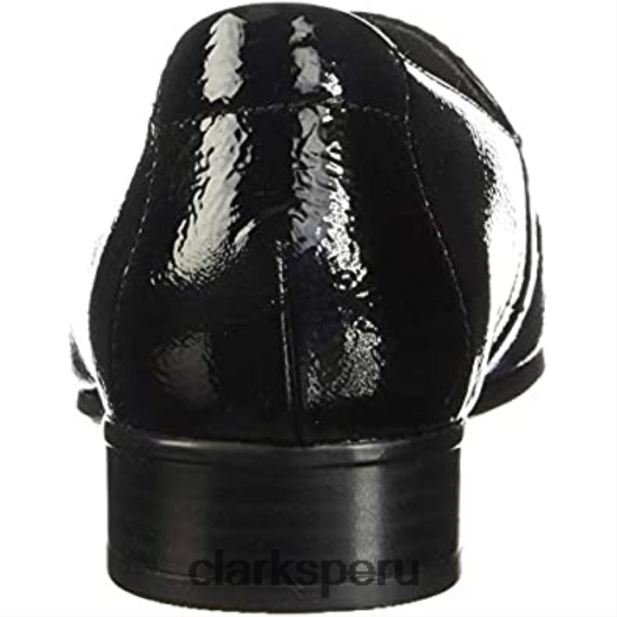 Mocasines Clarks Juliet Lora de charol negro para mujer mujer Clarks 40N4LX1569 charol negro