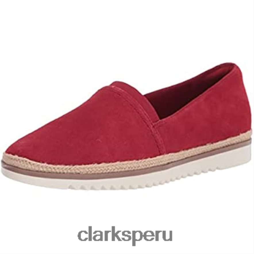 Mocasines Clarks Serena Paige de ante rojo para mujer mujer Clarks 40N4LX2745 gamuza roja