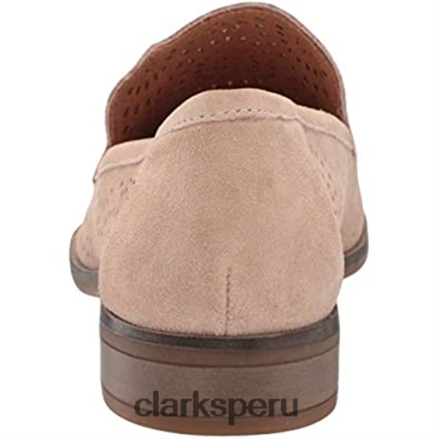 Mocasines Clarks Trish Rose de ante color arena para mujer mujer Clarks 40N4LX1291 gamuza arena