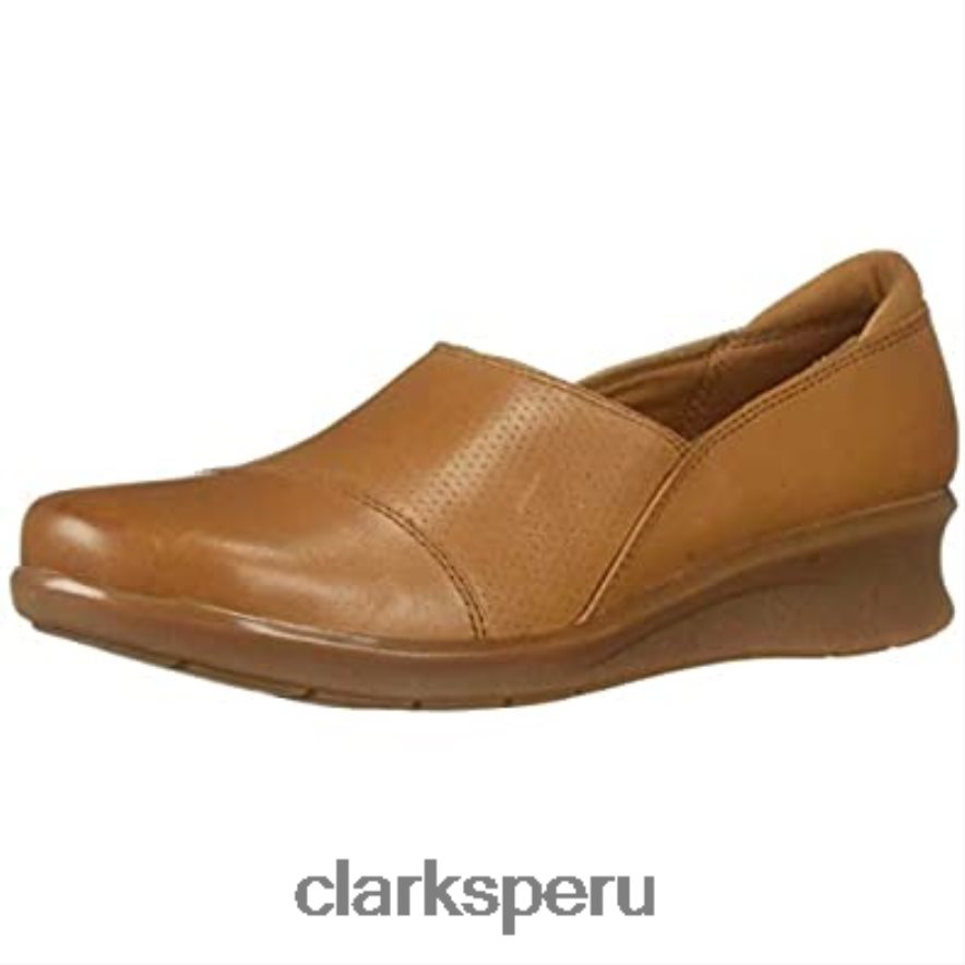 Mocasines clarks Hope Porter de cuero tostado para mujer mujer Clarks 40N4LX1916 cuero marrón