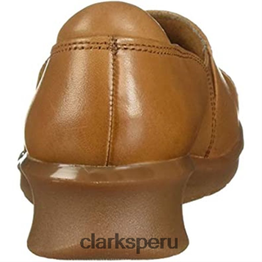 Mocasines clarks Hope Porter de cuero tostado para mujer mujer Clarks 40N4LX1916 cuero marrón