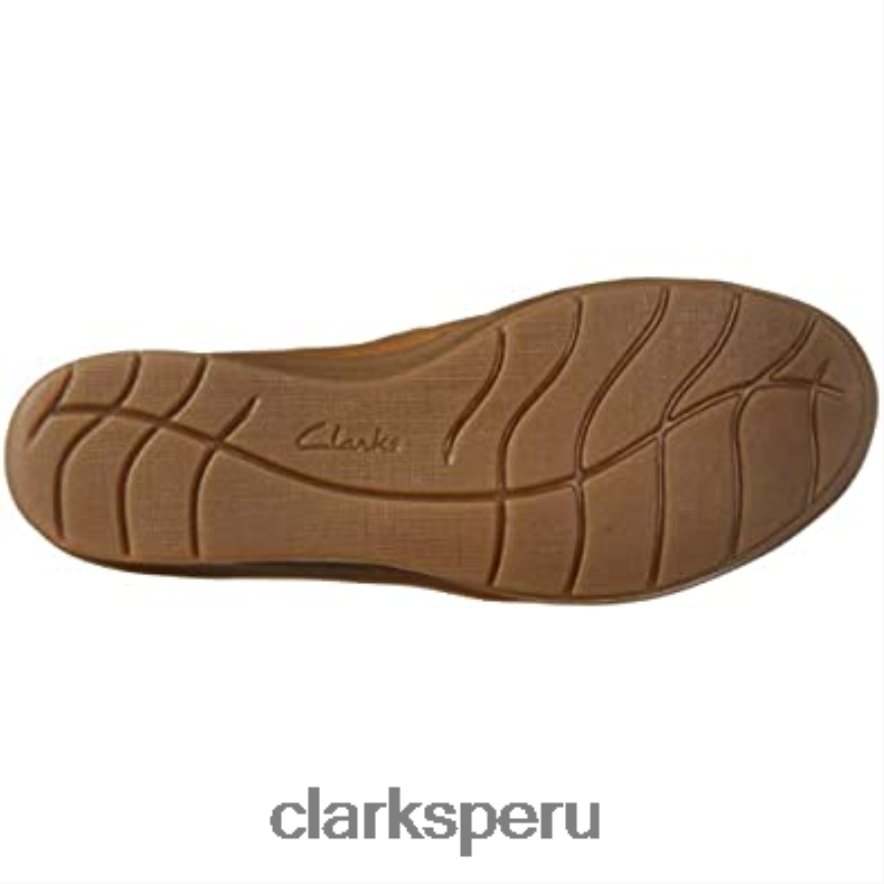 Mocasines clarks Hope Porter de cuero tostado para mujer mujer Clarks 40N4LX1916 cuero marrón