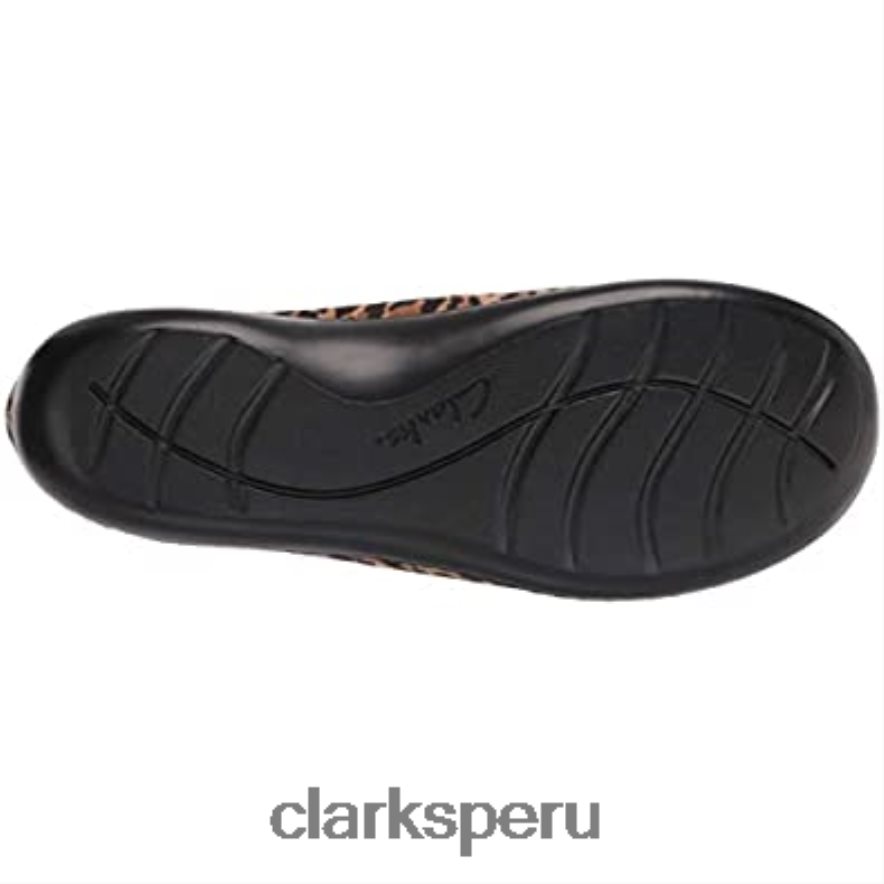 Mocasines clarks ashland jam de ante de leopardo tostado para mujer mujer Clarks 40N4LX2907 gamuza de leopardo bronceado