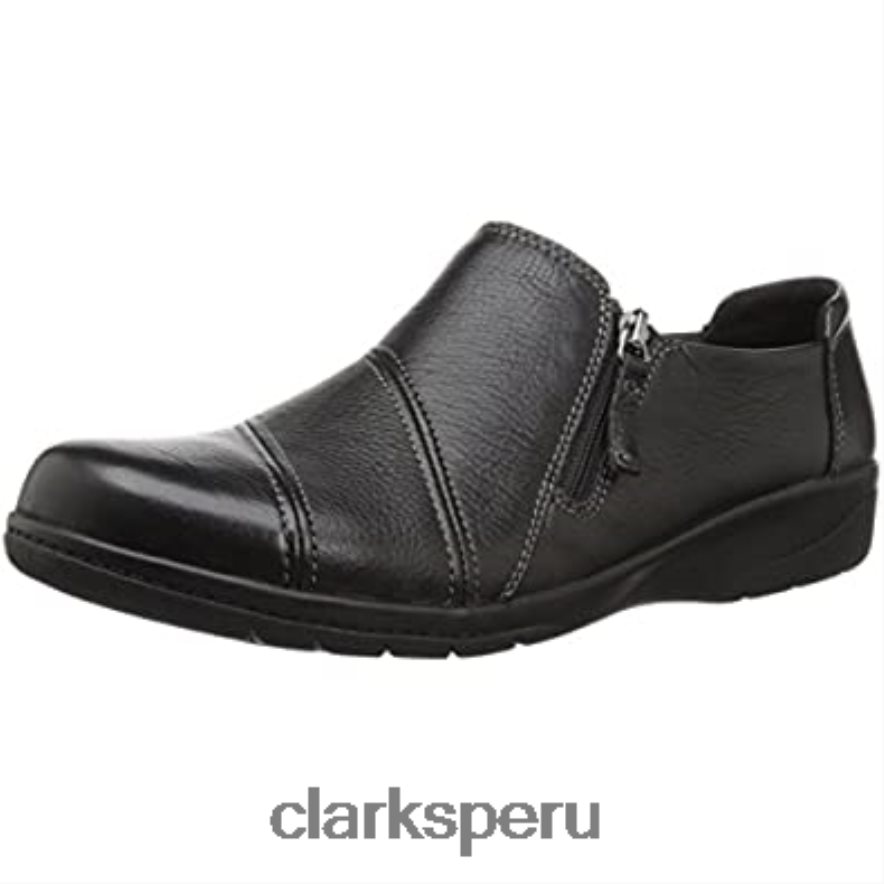 Mocasines clarks cheyn clay de cuero negro para mujer mujer Clarks 40N4LX2345 cuero negro