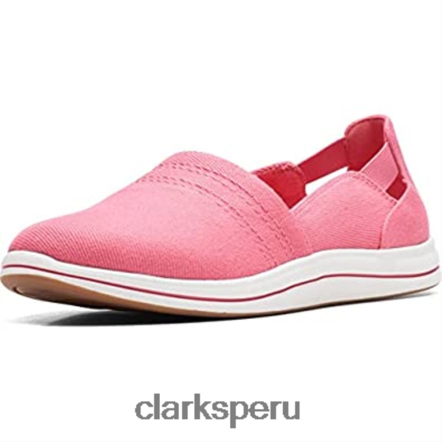 Mocasines clarks de lona color coral brillante para mujer mujer Clarks 40N4LX2688