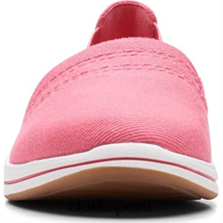 Mocasines clarks de lona color coral brillante para mujer mujer Clarks 40N4LX2688