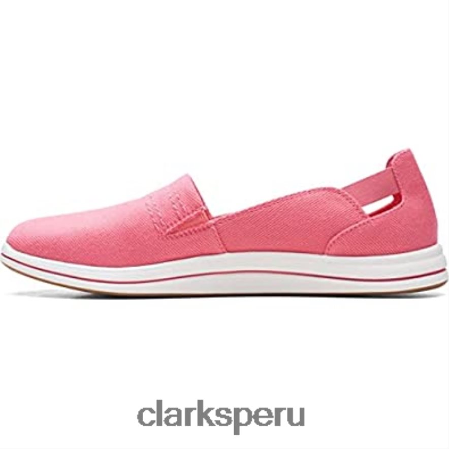 Mocasines clarks de lona color coral brillante para mujer mujer Clarks 40N4LX2688