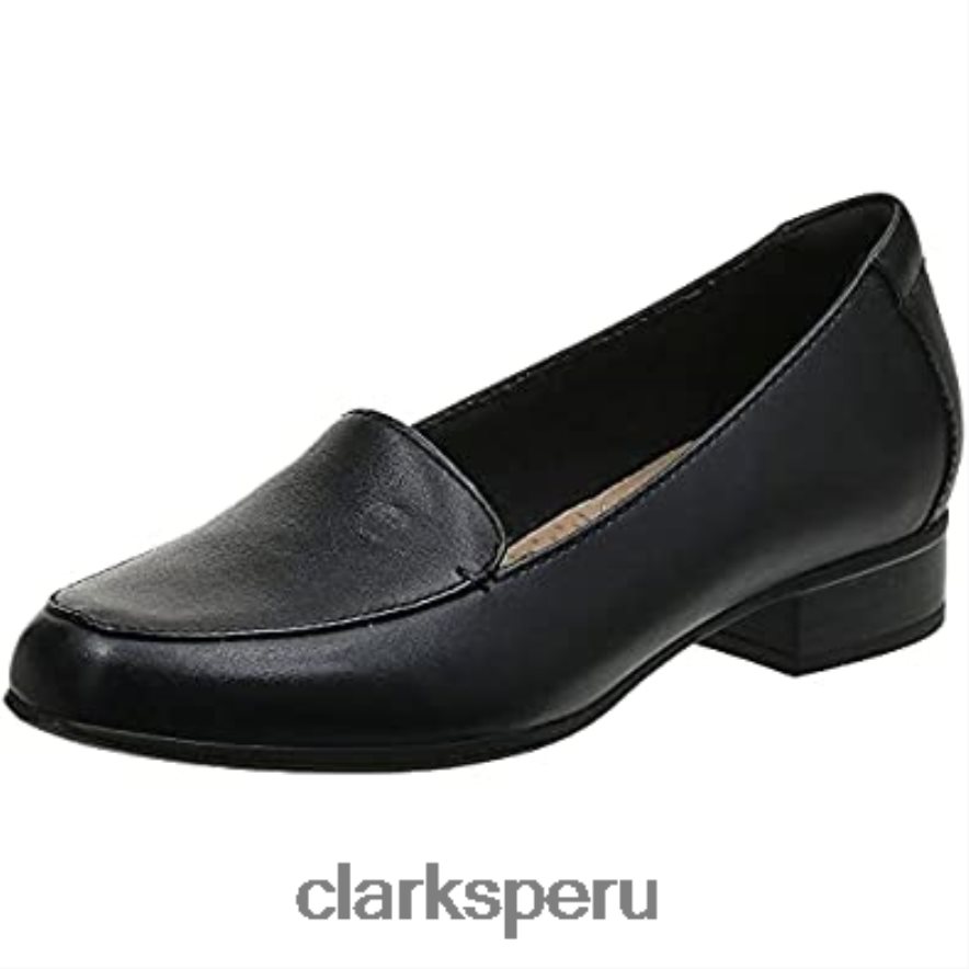 Mocasines clarks juliet lora de piel negra para mujer mujer Clarks 40N4LX1139 cuero negro