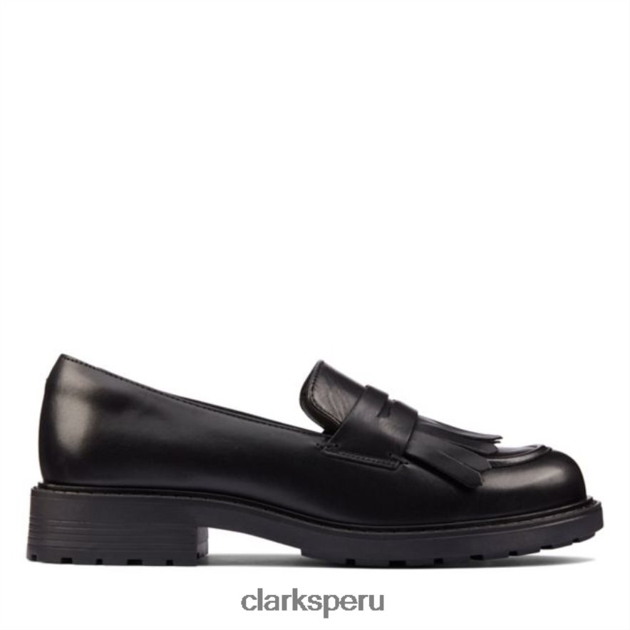 Mocasines clarks orinoco 2 de cuero negro brillante mujer Clarks 40N4LX6195 cuero negro alto brillo