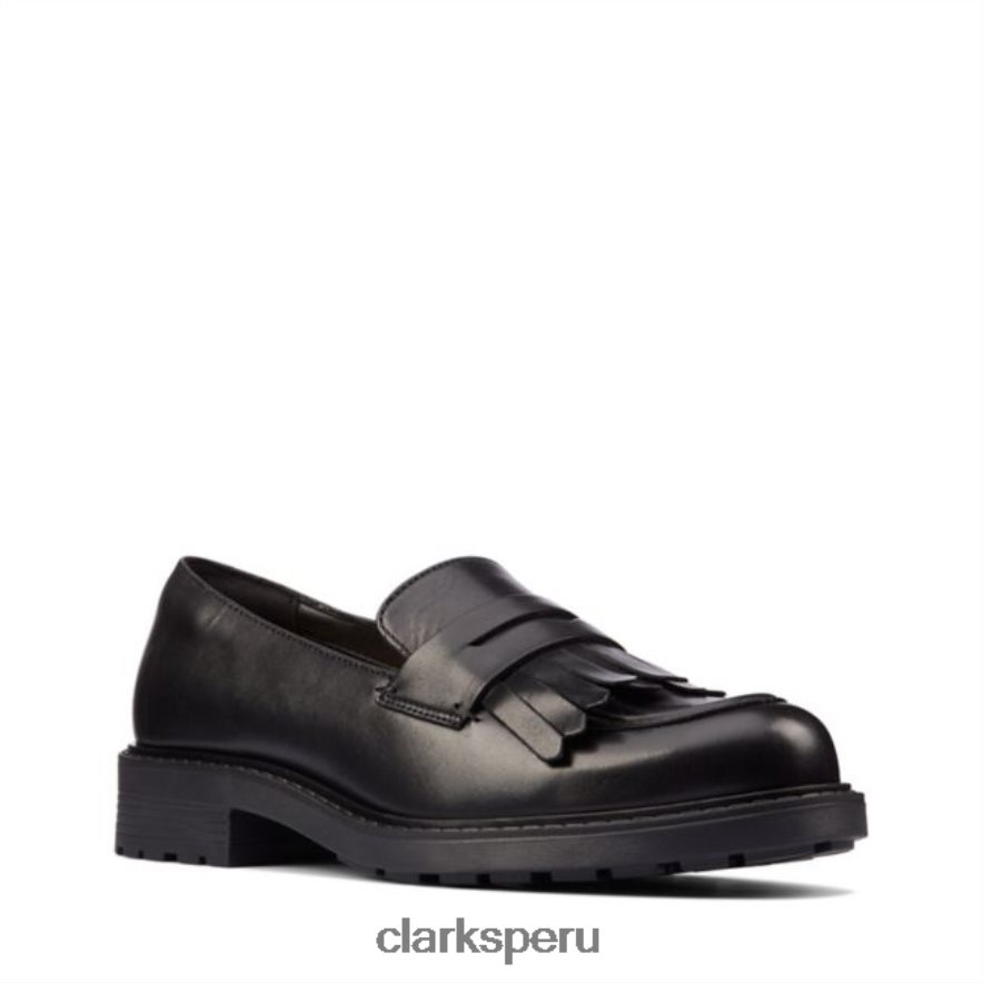 Mocasines clarks orinoco 2 de cuero negro brillante mujer Clarks 40N4LX6195 cuero negro alto brillo